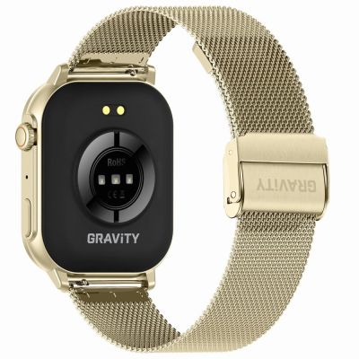 8. Smartwatch Damski GRAVITY GT15-11 Granatowy Pasek Silikonowy + Złota Bransoleta