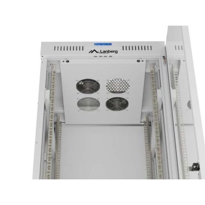 16. LANBERG SZAFA INSTALACYJNA RACK STOJĄCA 19" 42U 600X600 SZARA DRZWI PRZESZKLONE LCD (FLAT PACK) V2