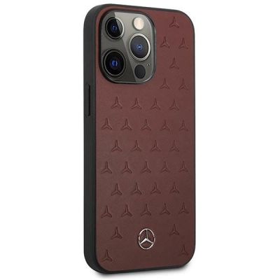 4. Etui Mercedes Leather Stars Pattern na iPhone 13 Pro / iPhone 13 - czerwone