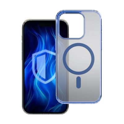 5. Etui 3mk Frosty MagCase Blue na Apple iPhone 16 Pro - przezroczyste
