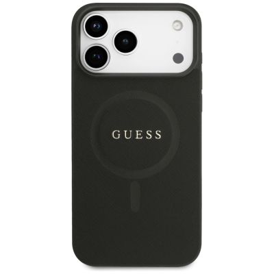3. Etui Guess Saffiano Classic Logo MagSafe na iPhone 17 Pro Max / 18 Pro Max - czarne