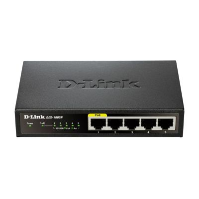 5. D-Link DES-1005P - Niezarządzany - L2 - Fast Ethernet (10/100) - Pełny dupleks - Power over Ethernet (PoE)