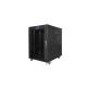 Szafa instalacyjna rack stojąca 19" 15U 600x800 czarna drzwi szklane LCD Lanberg (Flat Pack) V2