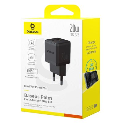 7. Ładowarka sieciowa Baseus Palm 20W USB-C USB-A - czarna