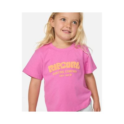 4. Koszulka dziewczęca RIP CURL Surf Puff Relaxed Tee -Girl różowa