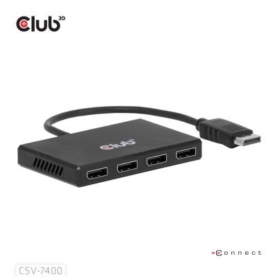 6. Hub USB Club Hub 3D MST (Multi Stream Transport) DisplayPort 1.4 na 4x DisplayPort, Cztery monitory, 4x 4K30Hz, 8K30Hz