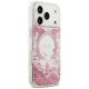 4. Etui Guess Resin Bottom Glitter MagSafe na iPhone 18 Pro / 17 Pro - różowe