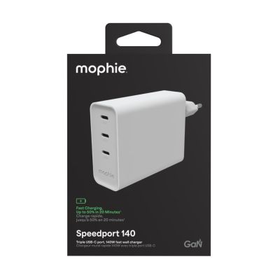 2. Mophie ROC GaN - ładowarka sieciowa, 3x USB-C, 140W (white)