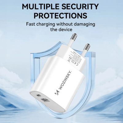 7. Ładowarka sieciowa Wozinsky WGWCW USB-A USB-C 20W - biała