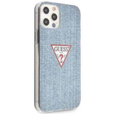 4. Etui Guess Jeans Collection na iPhone 12 Pro Max - niebieskie