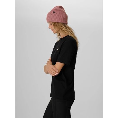 4. T-shirt loose z nadrukiem damski 4F 4FKAW26TTSHF4507-20S