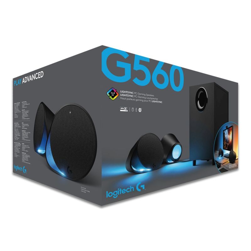 34. Logitech G G560 zestaw głośników 120 W PC/Laptop Czarny 2.1 kan. 30 W Bluetooth