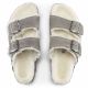 7. Klapki damskie/męskie ocieplane Birkenstock Arizona Shearling Stone Coin zamsz z wełną owczą regular szerokie (1017402)
