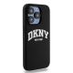 4. Etui DKNY Liquid Silicone White Printed Logo MagSafe na iPhone 15 Pro - czarne