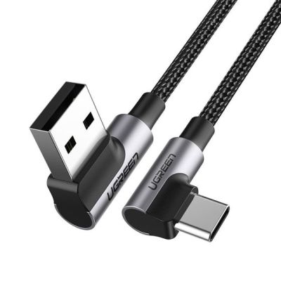 Ugreen kątowy kabel USB - USB Typ C Quick Charge 3.0 QC3.0 3 A 1m US176 (szary)
