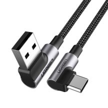 Ugreen kątowy kabel USB - USB Typ C Quick Charge 3.0 QC3.0 3 A 1m US176 (szary)