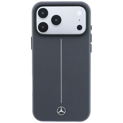 3. Etui Mercedes Leather Semi Wrap with Iconic Line MagSafe na iPhone 18 Pro Max / 17 Pro Max - ciemnoszare