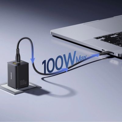 4. Ładowarka sieciowa Baseus EnerFill FE11 100W 2 x USB-C + USB-A - czarna