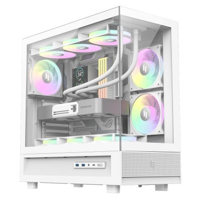 4. GameMax NEX C51 WH zabezpieczenia & uchwyty komputerów Biały