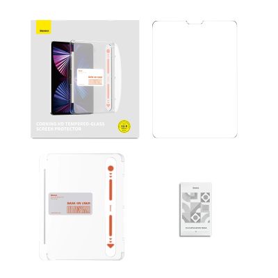 3. Szkło hartowane Baseus Crystal do iPad Pro 12.9'' (2018/2020/2021/2022) + zestaw montażowy - przezroczyste