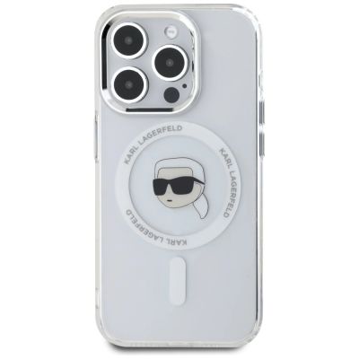 3. Etui Karl Lagerfeld IML Metal Karl Head MagSafe do iPhone 15 Pro Max biały