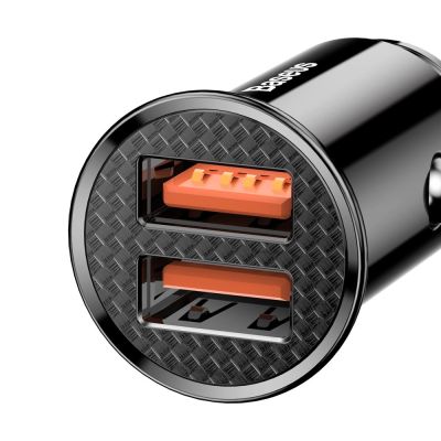 5. Baseus Circular inteligentna ładowarka samochodowa 2x USB QC3.0 Quick Charge 3.0 SCP AFC 30W czarny (CCALL-YD01)
