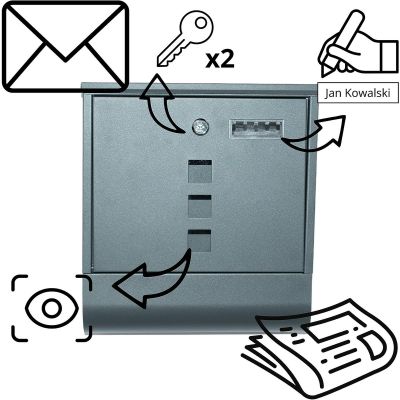 5. SKRZYNKA NA LISTY 30,5X9,5X33CM 1067520 SASKA GARDEN