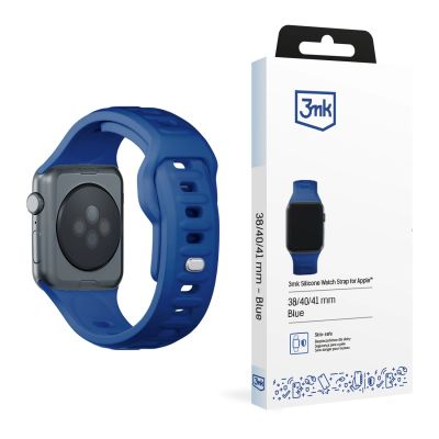 12. Pasek silikonowy 3mk Silicone Watch Strap do Apple Watch 38 / 40 / 41 mm - niebieski