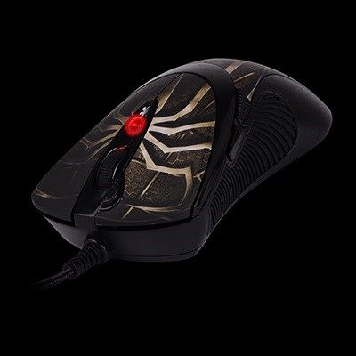 8. Mysz komputerowa A4 TECH Evo XGame Laser Oscar X747 Brown Fire A4TMYS29980 (laserowa; 3600 DPI; kolor brązowy)