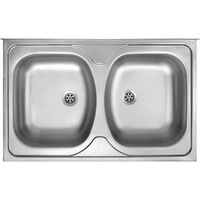 Zlewozmywak stalowy 2-komorowy - nakładany ZM5 020N 5907650846482