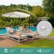 9. Extralink Black Forest Garden Umbrella with Side Panels, Large 3m Beige Cantilever Parasolowy do patio ze wspornikiem Sześciokąt Beżowy, Czarny