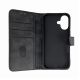 3. Etui Leather Book Case na iPhone 16 - czarne
