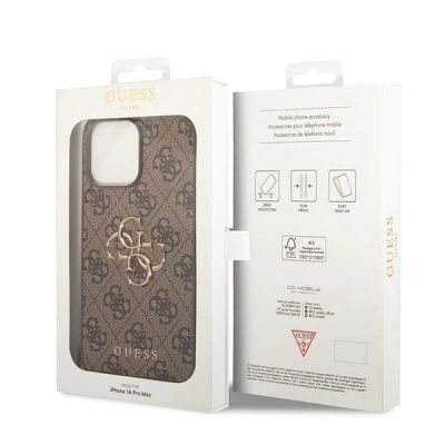 8. Etui Guess 4G Big Metal Logo do iPhone 15 Pro - brązowe