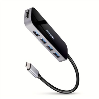 10. Axagon HMC-6H4A stacja dokująca Przewodowa USB 3.2 Gen 1 (3.1 Gen 1) Type-C Czarny, Szary