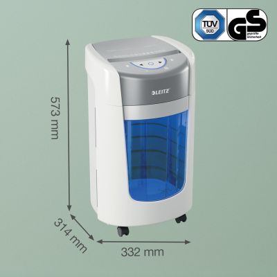 7. Niszczarka Leitz IQ OptiMax Home Office 225, 15l, P5, 6 kartek, Automatyczny Start/Stop, Funkcja cofania, Obrotowy pojemnik - 33% większa pojemność na ścinki