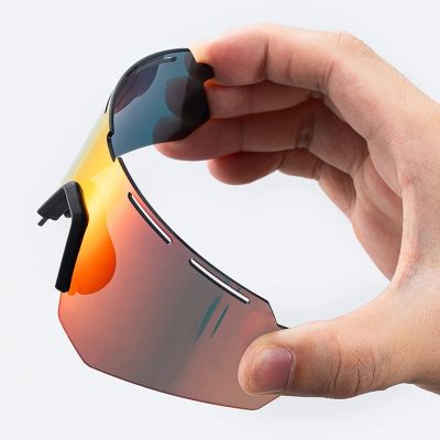 7. Okulary rowerowe Rockbros polaryzacyjne z ochroną UV i wkładką korekcyjną - szare