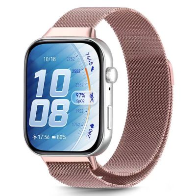 8. Pasek Tech-Protect MilaneseBand na Huawei Watch Fit 3 - różowy