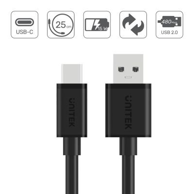 4. UNITEK USB CABLE USB-A — USB-C 25CM, Y-C480BK