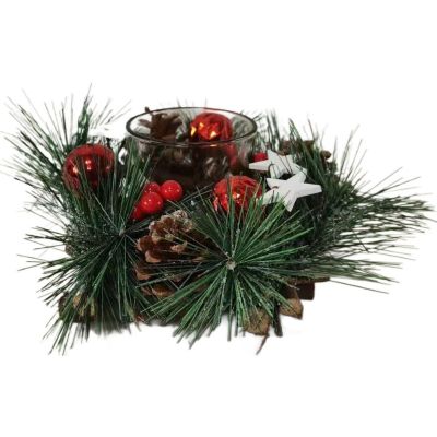 2. ŚWIECZNIK DEKORACYJNY 16x9CM WOOD