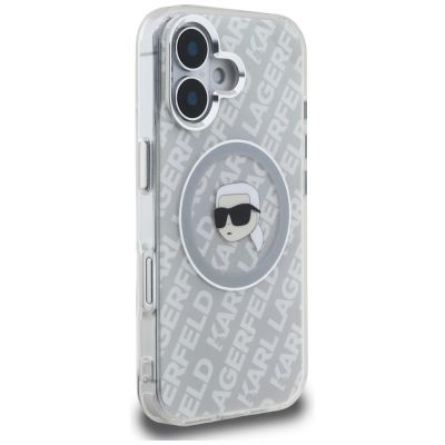 4. Etui Karl Lagerfeld IML Karl Head Logo MagSafe na iPhone 16 - szare