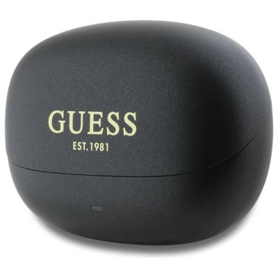 3. Słuchawki Bluetooth Guess Capsule Printed Logo TWS + stacja dokująca - czarne