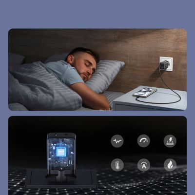 14. Ładowarka sieciowa Joyroom JR-TG8 GaN 45W USB-C + USB-A - czarna