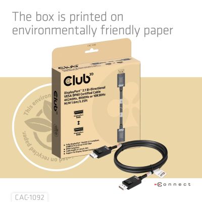 2. CLUB3D CAC-1092 kabel DisplayPort 1,6 m Czarny