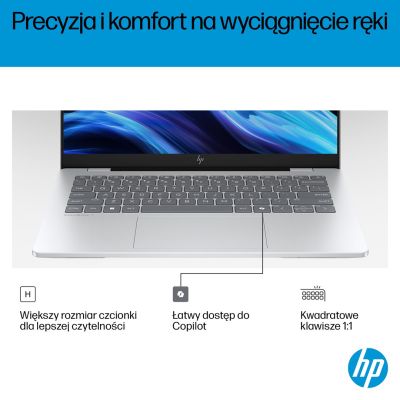 8. HP OmniBook 7 AI 14-fr0003nw Intel Core Ultra 5 225U Laptop 35,6 cm (14") 2K 16 GB LPDDR5-SDRAM 512 GB SSD Wi-Fi 6E (802.11ax) Windows 11 Pro AI PC Srebrny