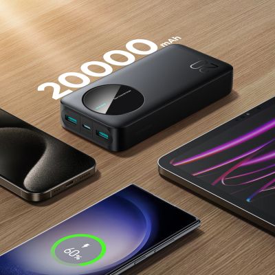 10. Powerbank Joyroom JR-PBF14 20000mAh 2.4A 2x USB-A 1x USB-C - czarny