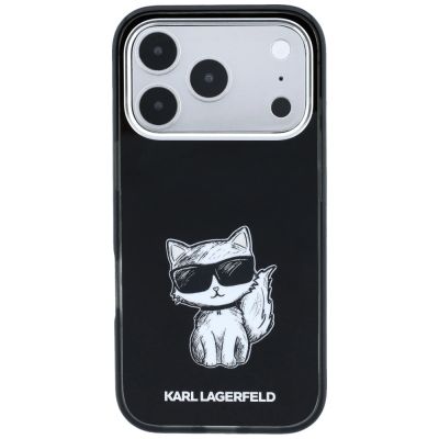 3. Etui Karl Lagerfeld IML Choupette Body Sketch Print MagSafe na iPhone 17 Pro / 18 Pro - czarne