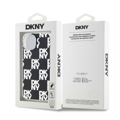 8. Etui DKNY IML Checkered Mono Pattern na iPhone 15 / 14 / 13 - czarne