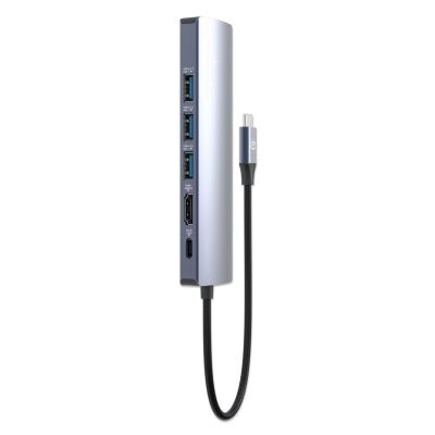 6. Manhattan 153959 stacja dokująca Przewodowa USB 3.2 Gen 1 (3.1 Gen 1) Type-C Srebrny