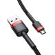 4. Kabel Baseus Cafule Cable CAMKLF-B91 USB-A / micro USB 2.4A 1 m - czarno-czerwony