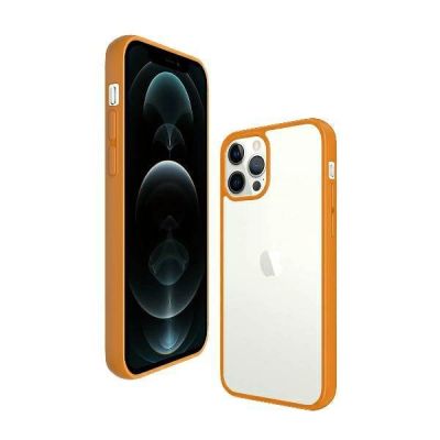 4. Etui PanzerGlass ClearCase na iPhone 12 Pro Max - przezroczysto-pomarańczowe